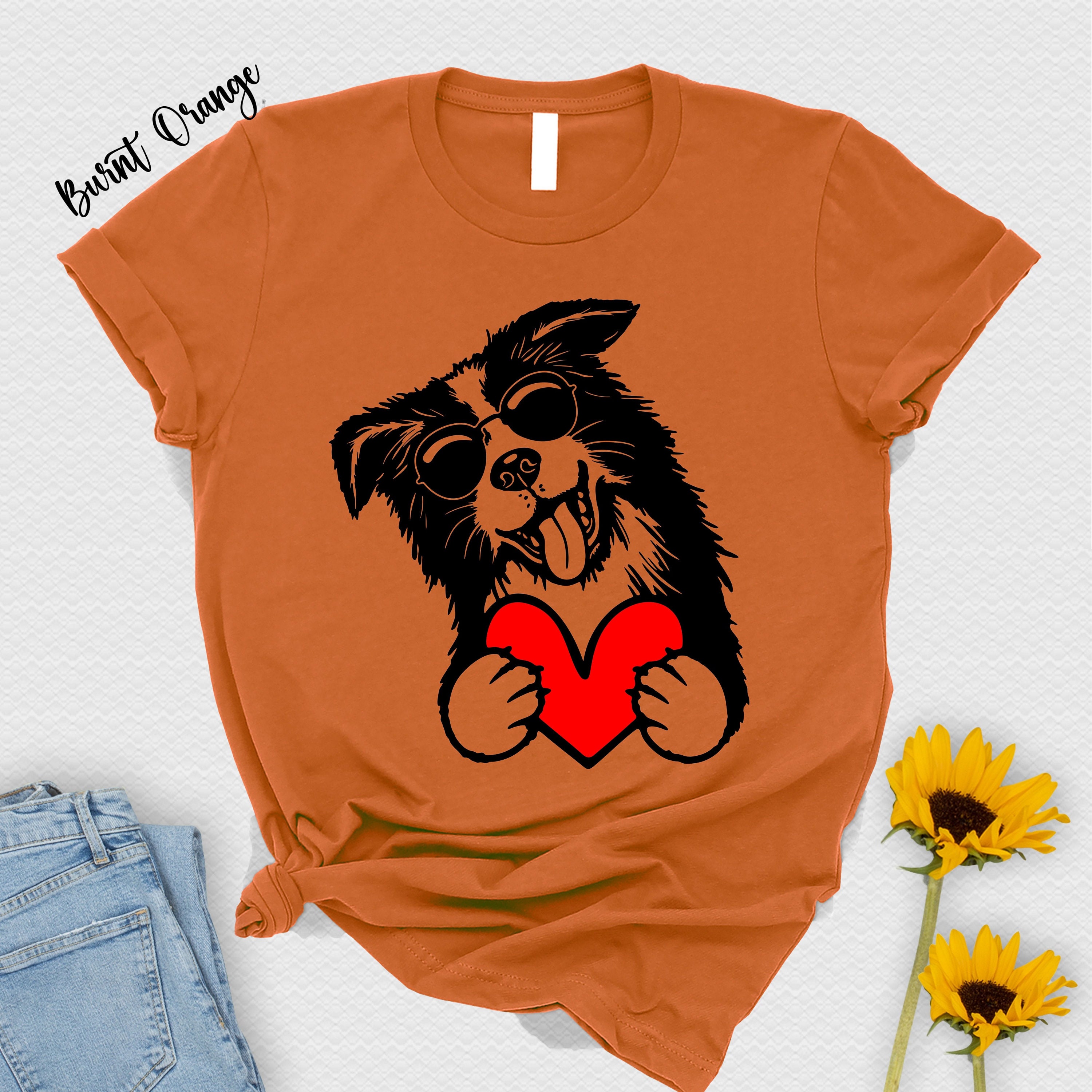Discover Border Collie With Valentine Shirt,Border Gift,Dog Mom Tshirt,Dog Dad Shirt,Animal Lover Tee