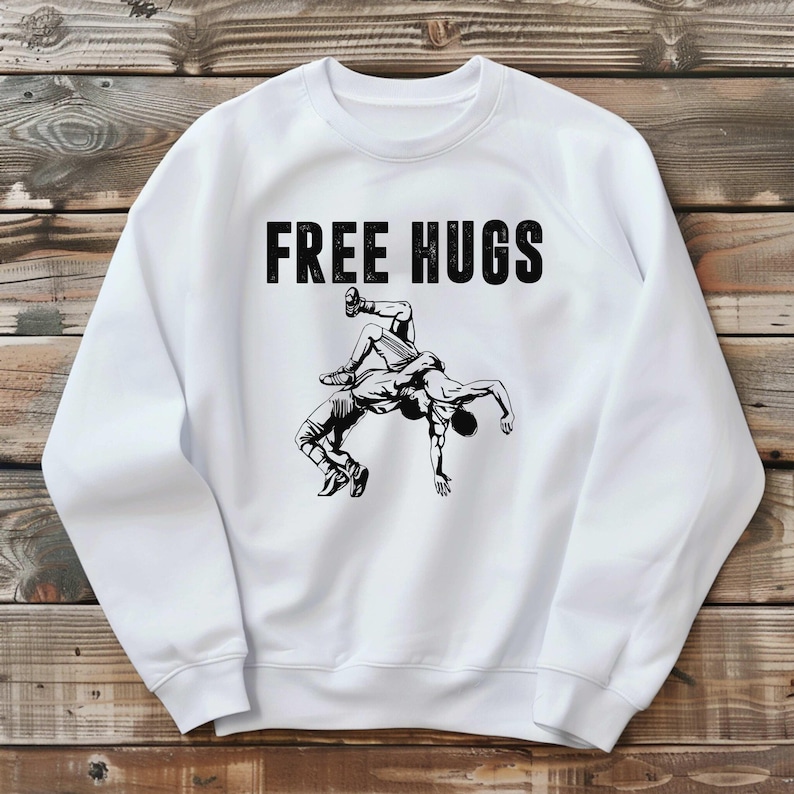 Free Hugs Wrestling Sweatshirt: Sports Long Sleeve Shirt image 2