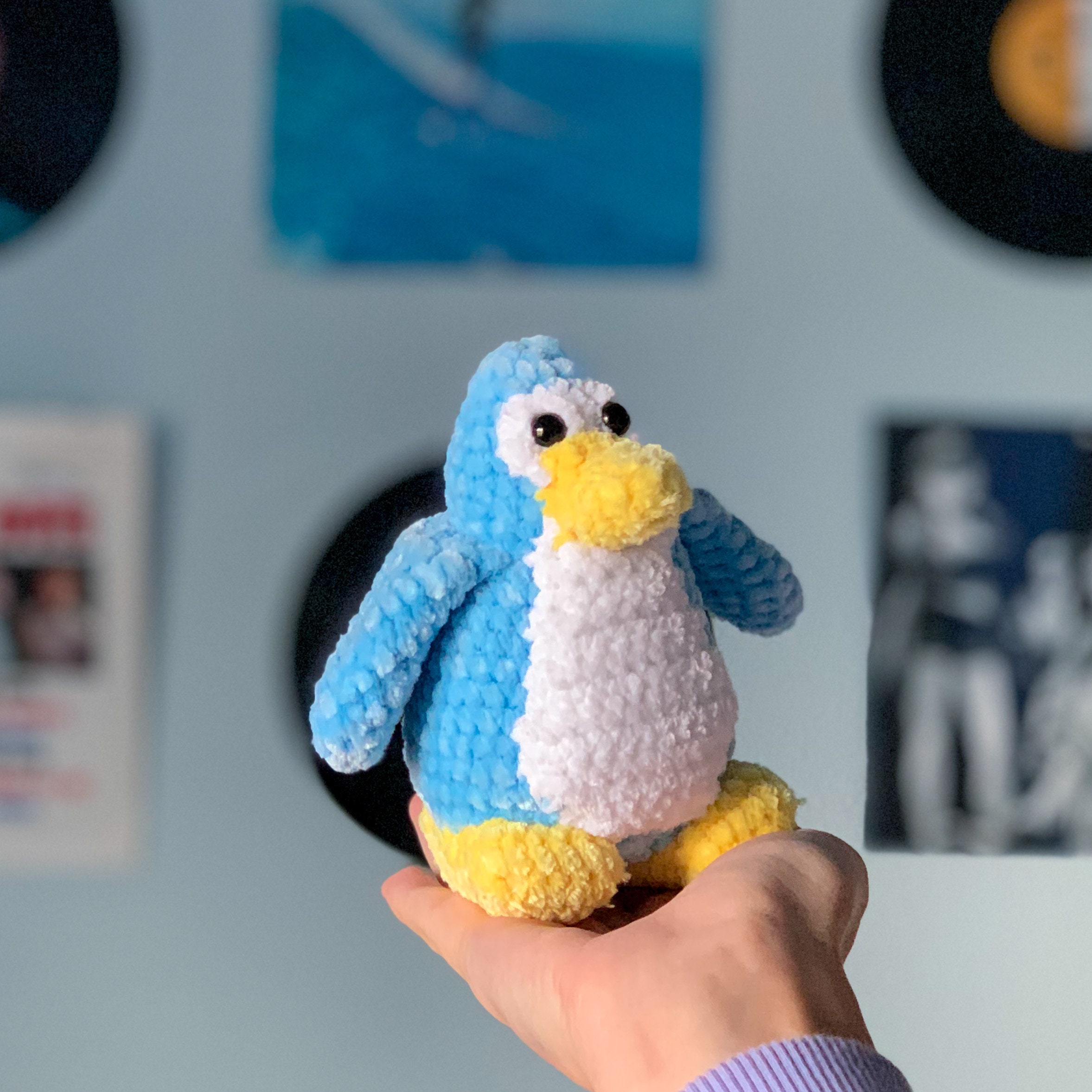 LIGHT BLUE Club Penguin Inspired Plush Hand Crocheted Club - Etsy