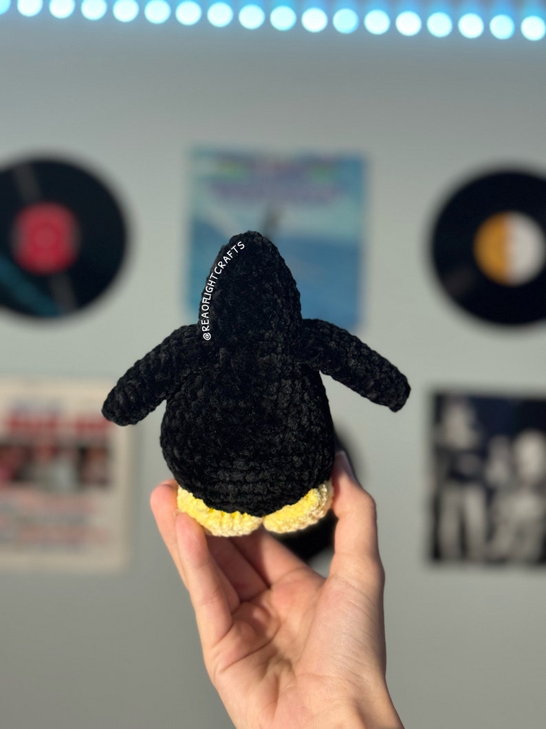 PREORDER Black Club Penguin Inspired Plush Hand Crocheted Club Penguin
