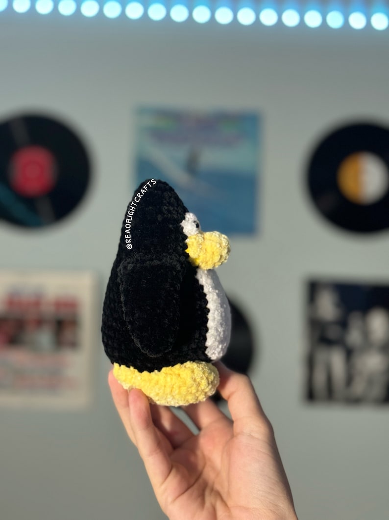 PREORDER Black Club Penguin Inspired Plush Hand Crocheted Club Penguin