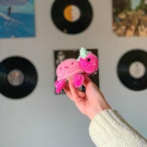 Strawberry Ice Cream Turtle Plush- Hand Crocheted Strawberry Ice Cream Turtle Plush Toy Amigurumi - ReaOfLightCrafts