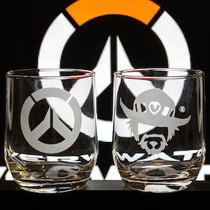 Over Watch themed Glasses (Set of 2 or 4)