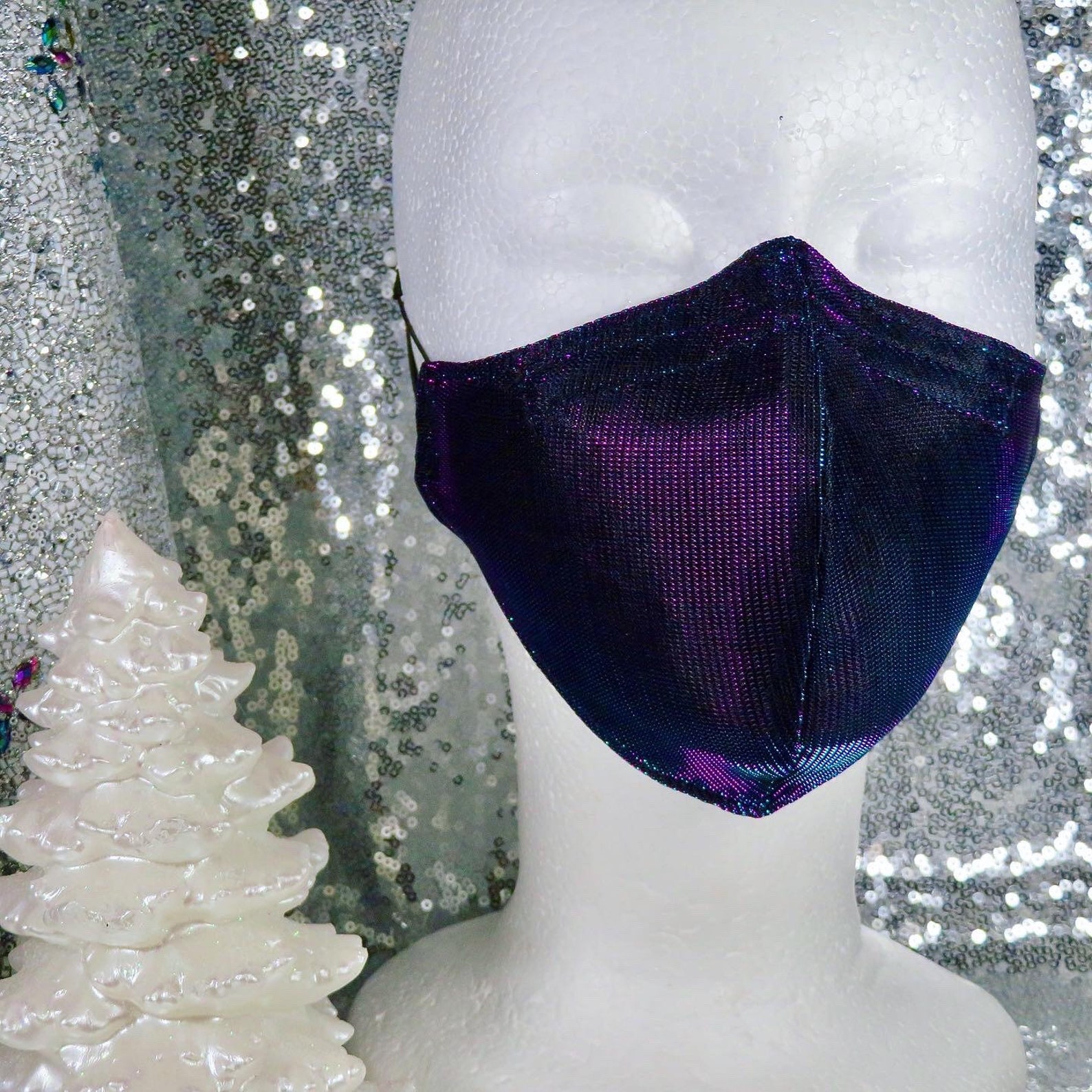 Purple Iridescent Face Mask reusable washable with Etsy