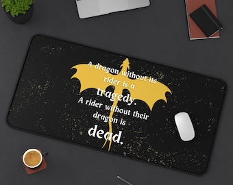 Fourth Wing Desk Mat: Dragon Rider Quote, Fantasy Gamer Gift