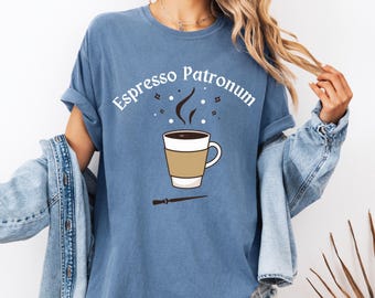 Espresso Patronum T-Shirt: Vintage Harry Potter Coffee Lover Tee
