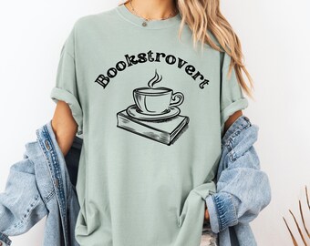 Bookstrovert-T-shirt: introvert T-shirt Book Lover - comfortabele kleuren