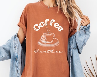Coffee Weather-T-shirt: vintage T-shirt met comfortkleuren