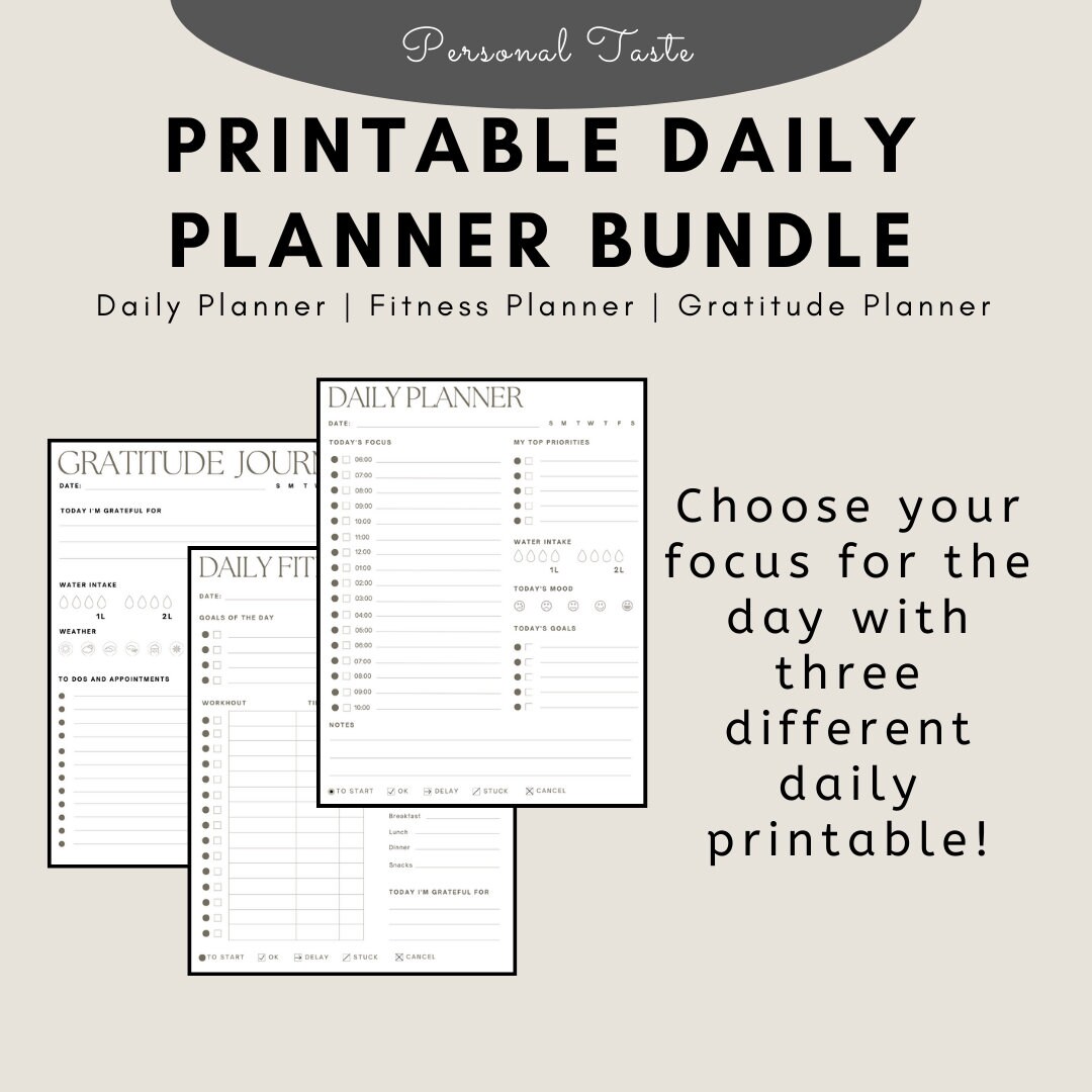Printable Daily Planner, Daily Planner and Schedule, Hourly Planner ...