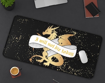 Fourth Wing Desk Mat: Violet Sorrengail Dragon Quote, Fantasy Book Lover Gift