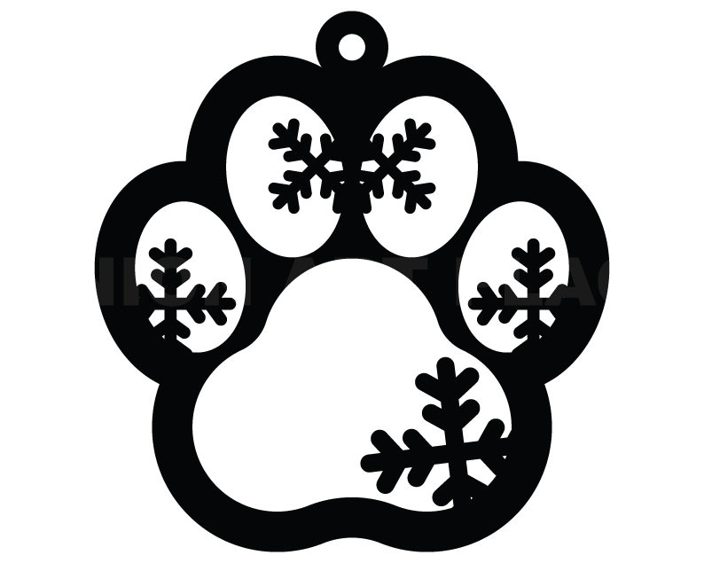 Dog Paw Print Ornament Svg Clipart Image Cricut Svg Image | Etsy Canada