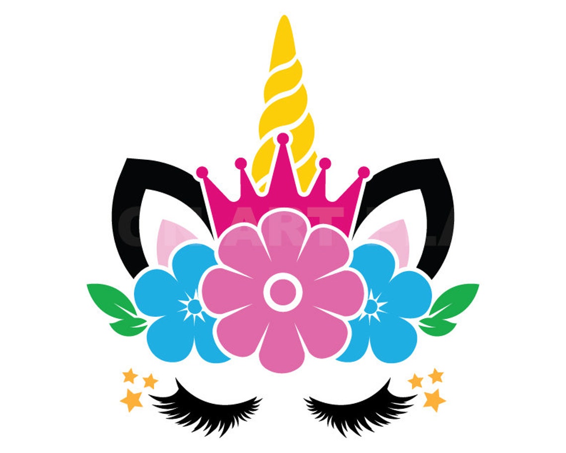 Unicorn Svg Flower Crown Svg Clipart Image Cricut Svg Image Etsy