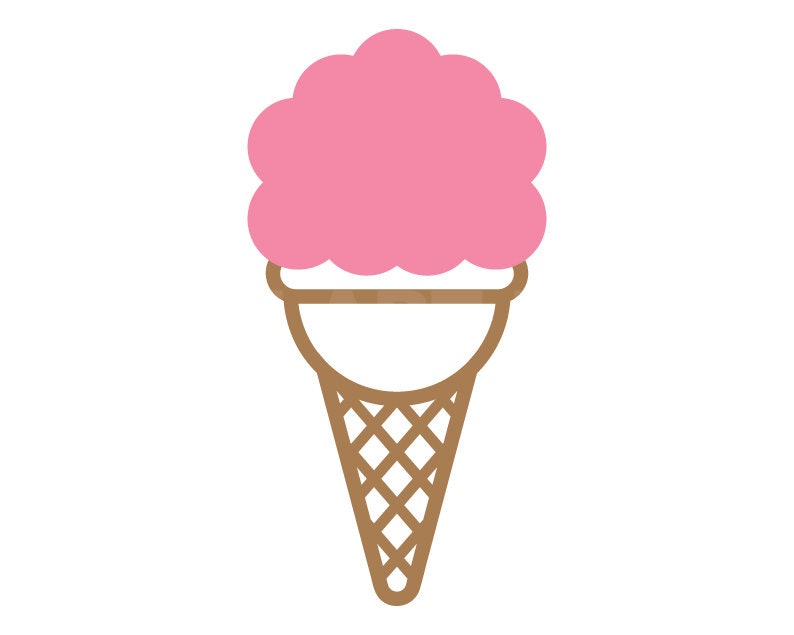 Ice Cream Cone Outline Svg Clipart Image Cricut Svg Image Etsy
