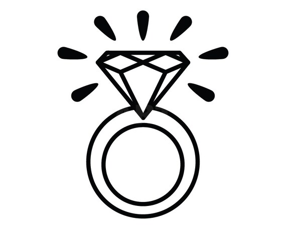 Diamond Ring Outline Png Outline Silhouette Wedding Rings Marriage
