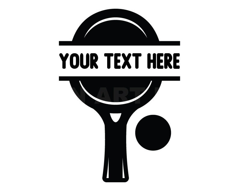 Ping Pong Paddle Split Name Frame Svg Ball Svg Clipart Image, Cricut