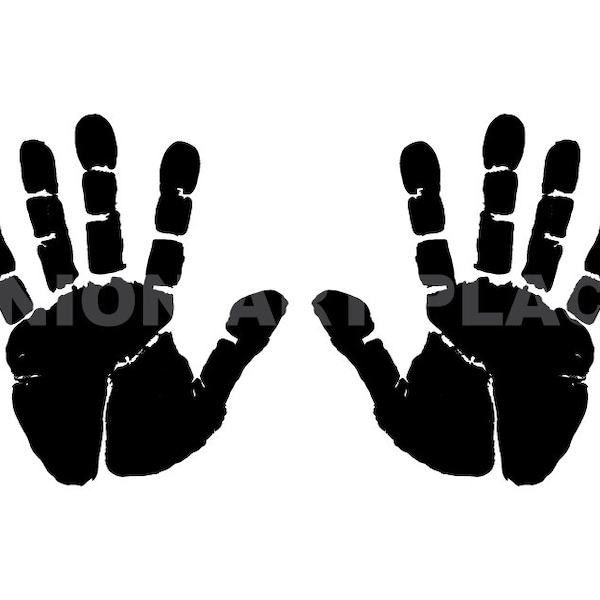 Man Handprints Svg Clipart image, Cricut Svg image, Dxf, Pdf, Eps, Jpg, Png, Svg, Silhouette, Cameo, Design