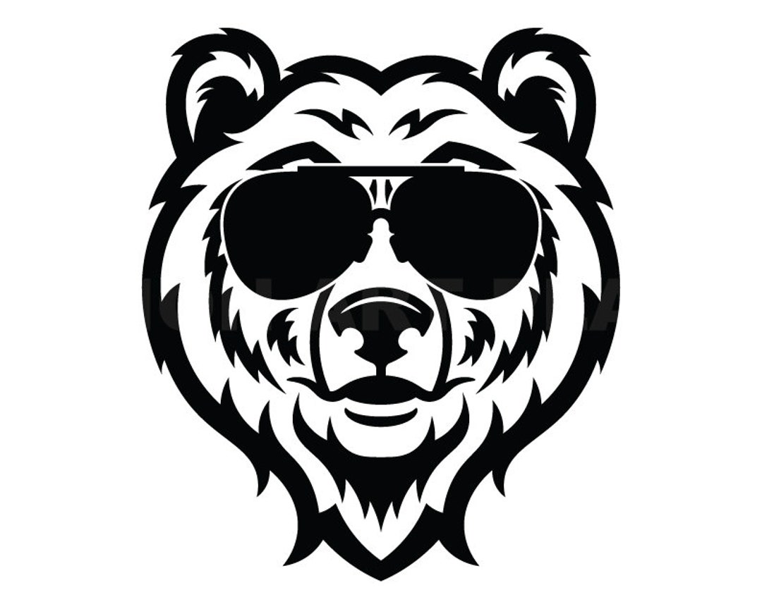 Grizzly Bear Svg Bear With Sunglasses Svg Clipart Image - Etsy