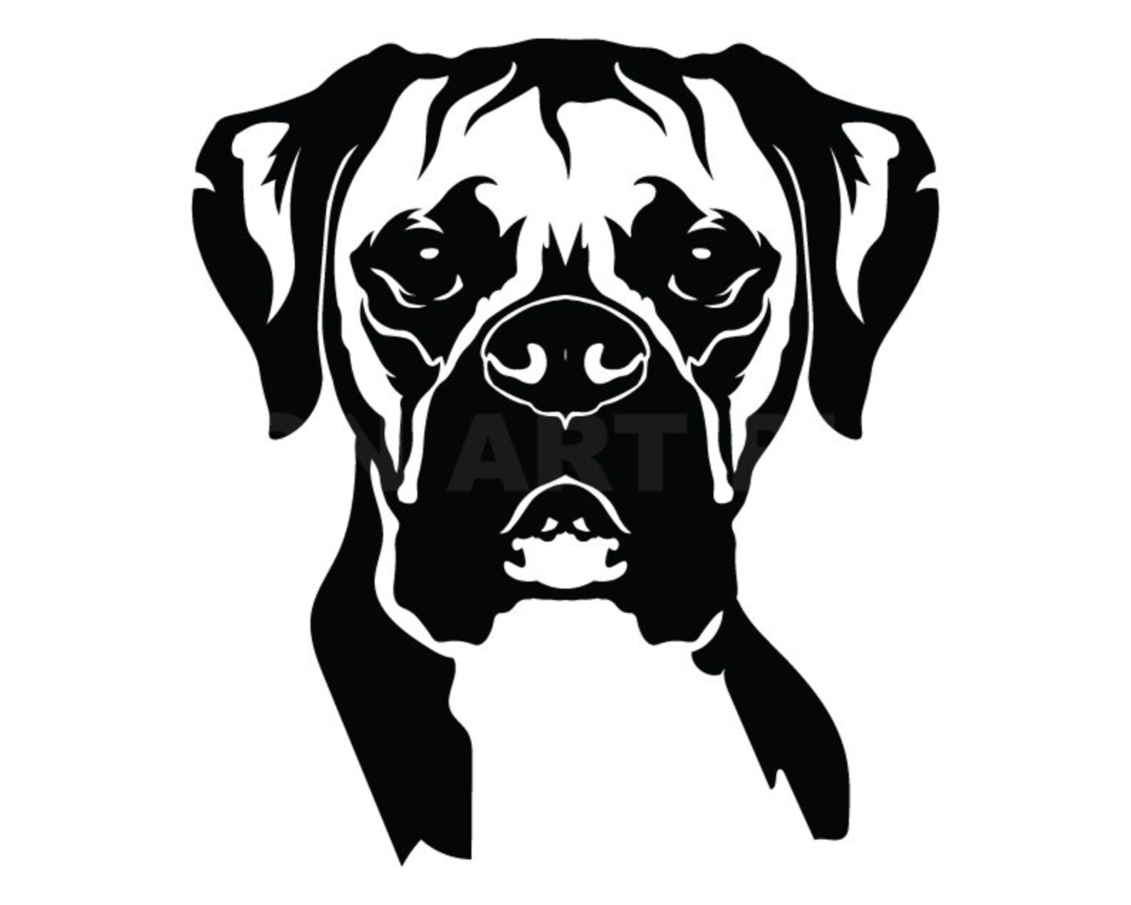 Boxer Dog Svg 01 Clipart image Cricut Svg image Dxf Pdf Etsy