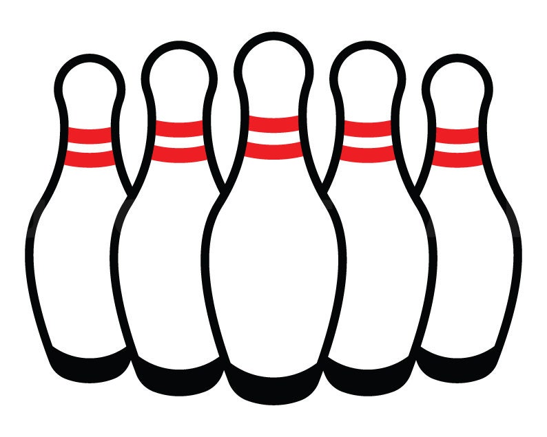 Five Bowling Pins Svg Clipart Image, Cricut Svg Image, Dxf, Pdf, Eps