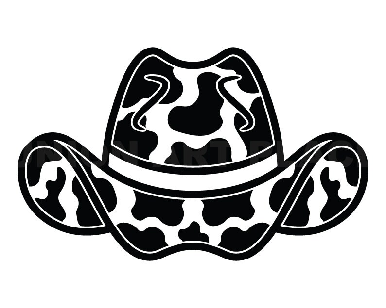 Cow Print Cowboy Hat Svg Clipart Image, Cricut Svg Image, Dxf, Pdf, Eps ...