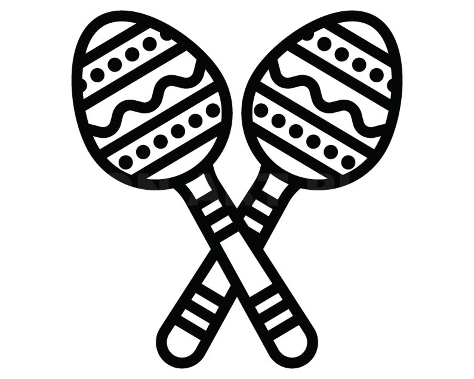 Maracas Outline Svg Clipart Bild Cricut Svg Bild Dxf Pdf | Etsy Schweiz