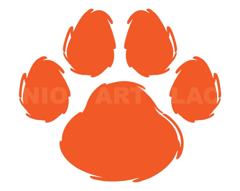 Tiger Paw Print Svg Clipart Image Cricut Svg Image Dxf Pdf Etsy