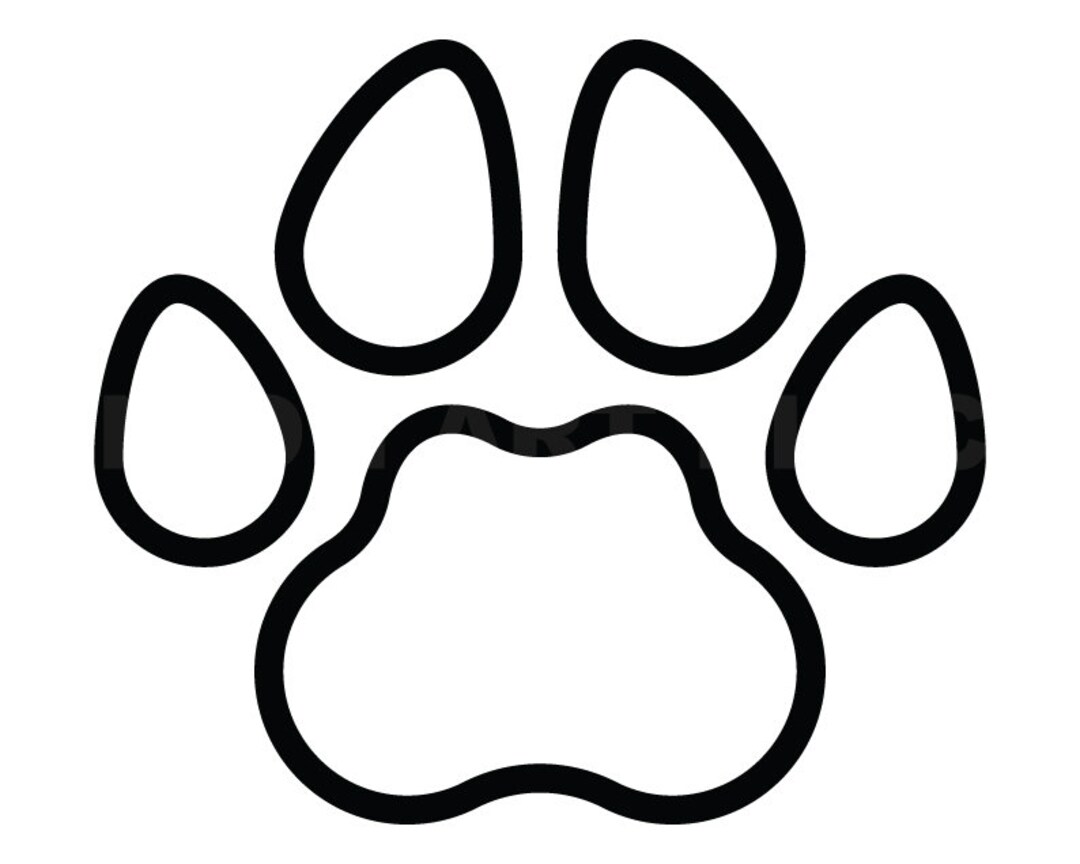 Hund Pfote Druck Umriss Clipart Bild Cricut SVG Bild Dxf - Etsy.de