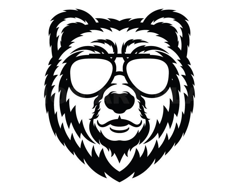 Bear With Sunglasses Svg Bear Svg Clipart Image, Cricut Svg Image, Dxf
