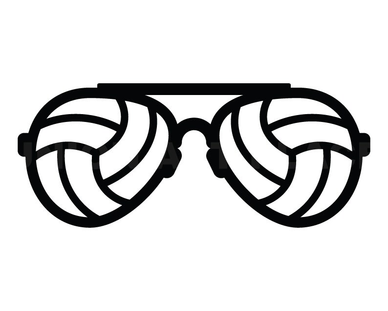 Volleyball Sunglasses Svg Clipart Image, Cricut Svg Image, Dxf, Pdf
