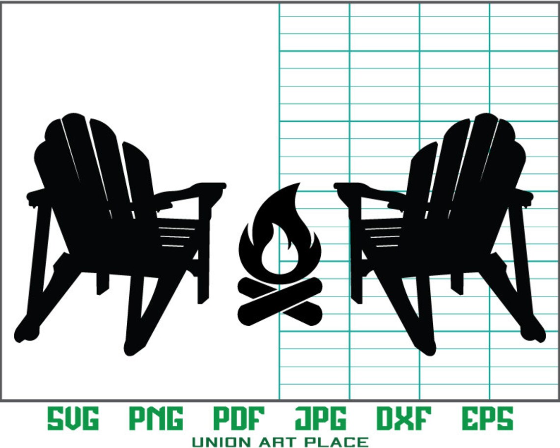Chairs With Campfire Svg Clipart image Cricut Svg image Dxf Etsy