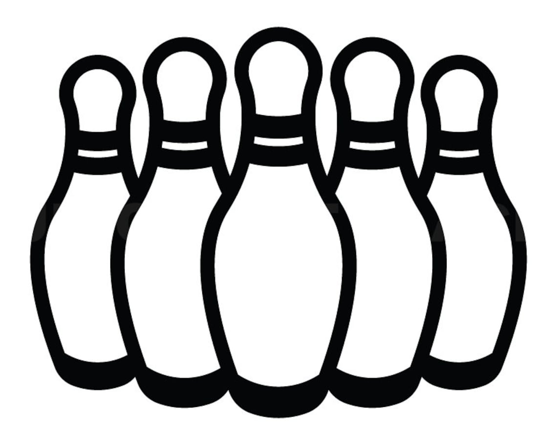 Vijf Bowling Pins Outline Svg Bowling Ball Svg Clipart Etsy Belgi??