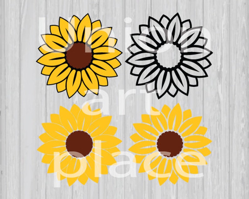 Sunflower Bundle 01 Svg Clipart image Cricut Svg image Dxf ...