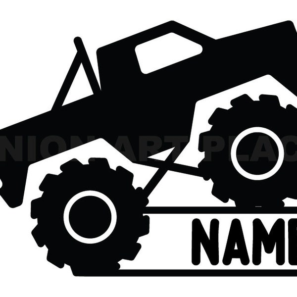 Monster Truck Name Frame Svg Clipart image, Cricut Svg image, Dxf, Pdf, Eps, Jpg, Png, Svg, Silhouette, Cameo, Design