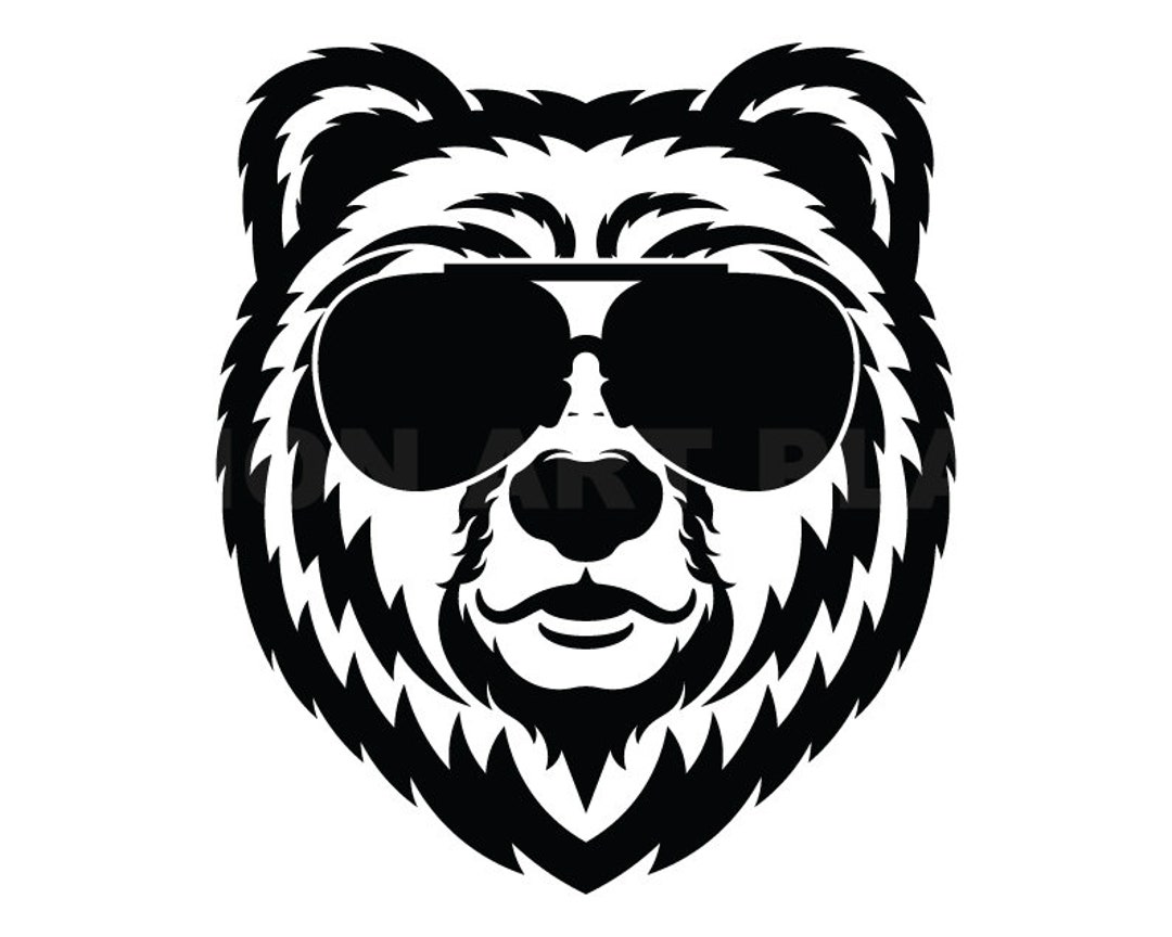 Bear Svg Bear With Sunglasses Svg Clipart Image Cricut Svg - Etsy