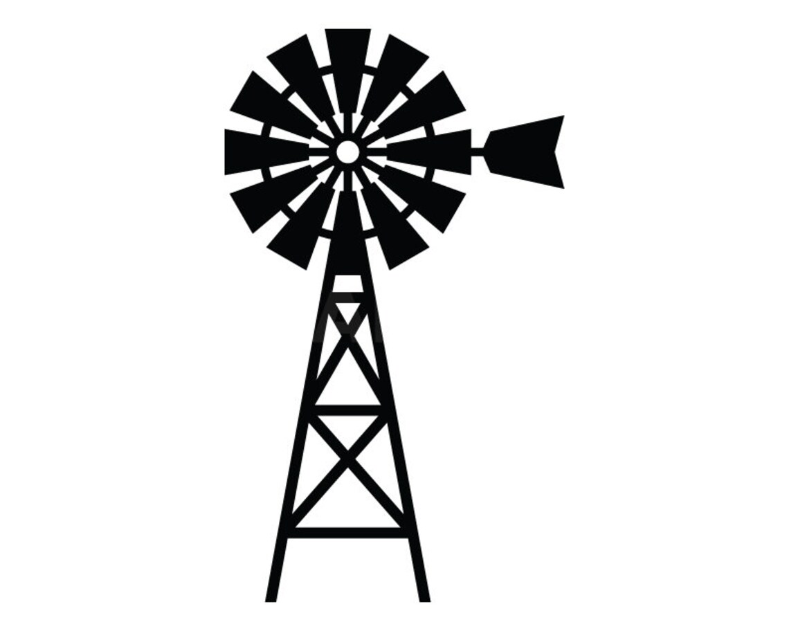 Rustic Windmill Svg Clipart Image Cricut Svg Image Dxf Pdf Etsy
