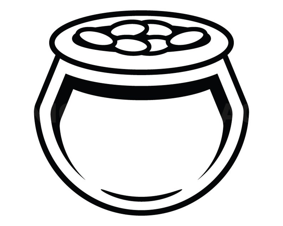 Pot of Gold Outline Svg Clipart Image Cricut Svg Image Dxf - Etsy