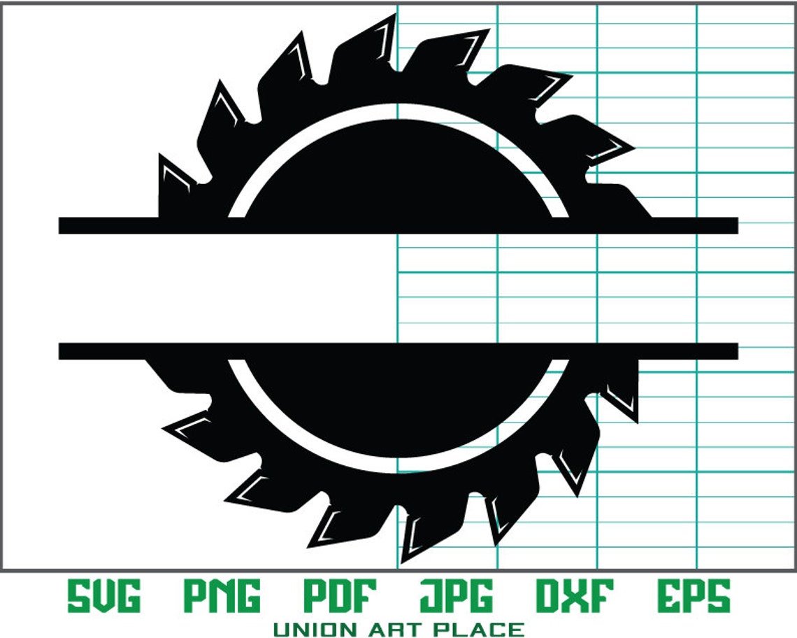 Saw Blade Svg Split Monogram Svg Clipart image Cricut Svg Etsy