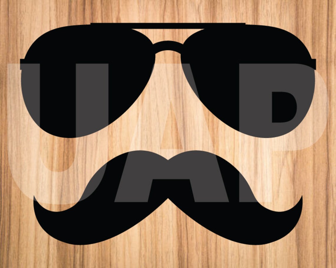 Mustache With Sunglasses Svg Clipart image Cricut Svg image Etsy