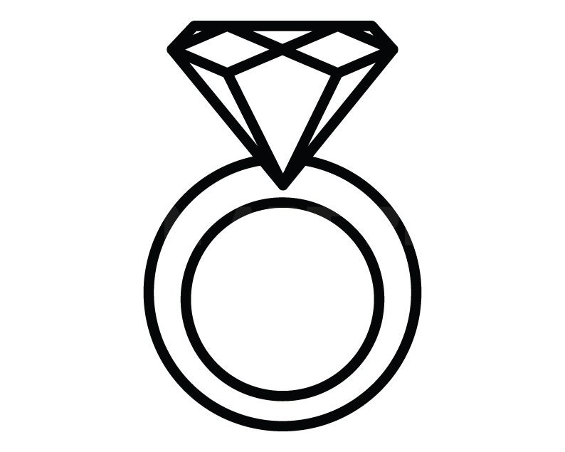 Diamond Ring Svg Clipart Image, Cricut Svg Image, Dxf, Pdf, Eps, Jpg ...