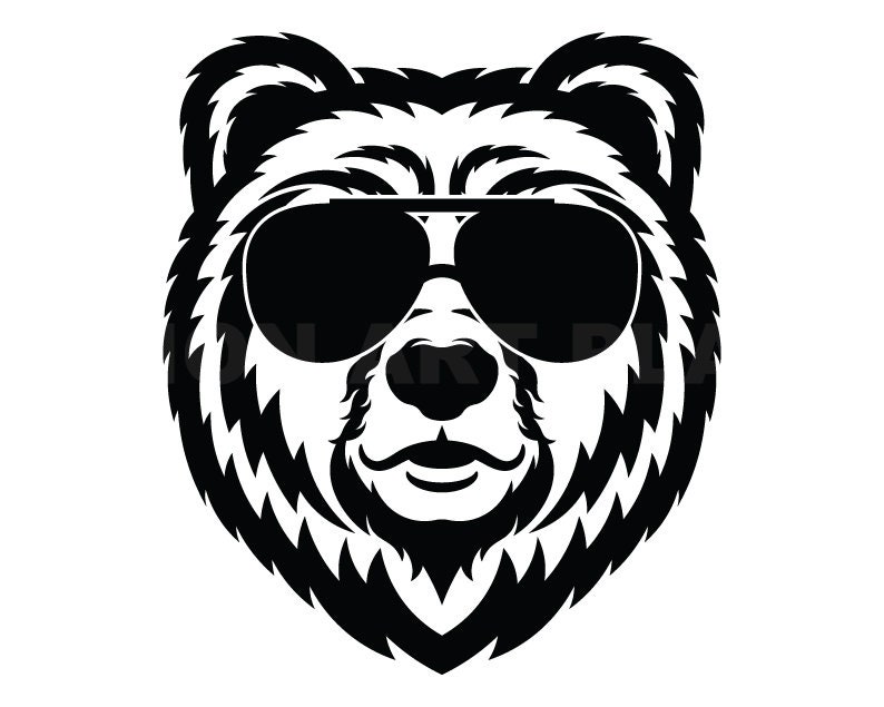 Bear Svg Bear With Sunglasses Svg Clipart Image, Cricut Svg Image, Dxf ...