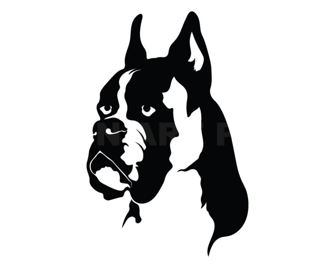 Boxer Dog Svg 03 Clipart image Cricut Svg image Dxf Pdf Etsy