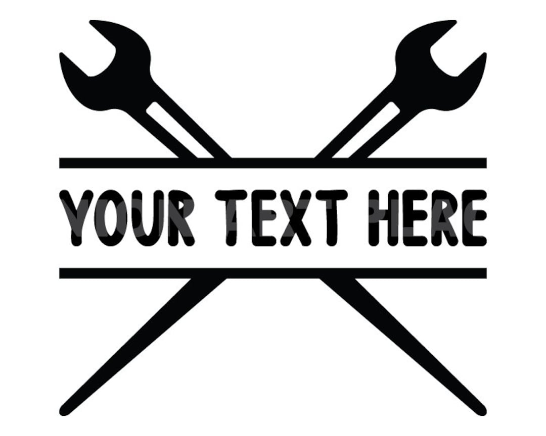 Crossed Spud Wrenches Split Name Frame Svg Clipart Image, Cricut Svg Image, Dxf, Pdf, Eps, Jpg
