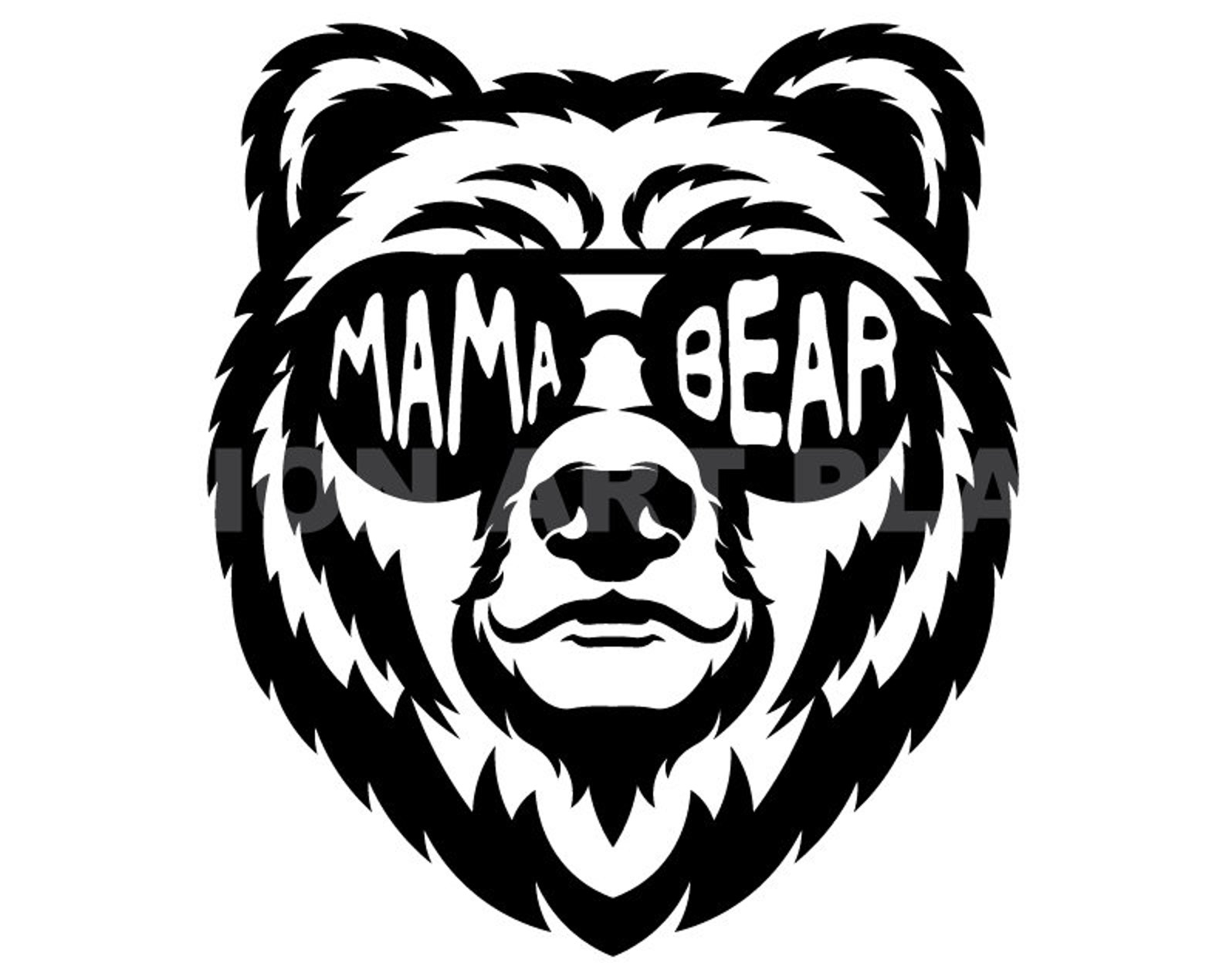Mama Bear With Sunglasses Svg Clipart image Cricut Svg image Etsy