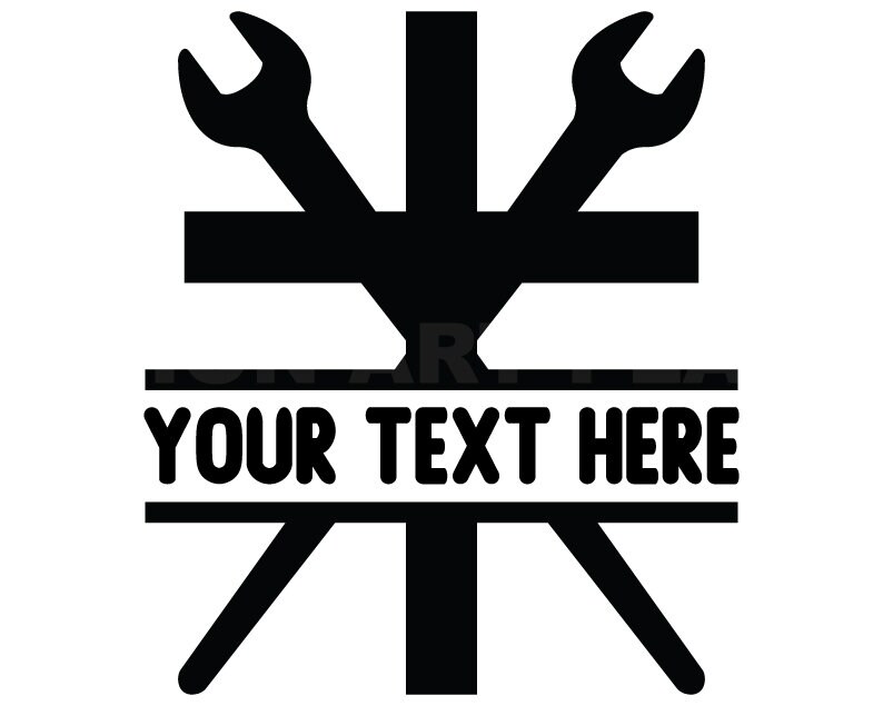 Crossed Spud Wrench Svg Christian Cross Svg Split Name Frame Etsy Hong Kong