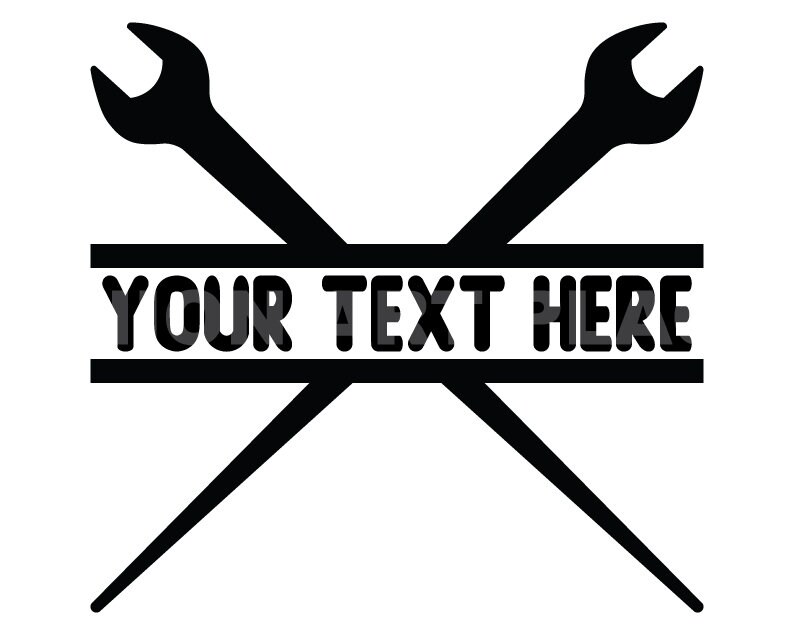 Gekreuzter Spud Wrench Svg Split Name Frame Svg Clipart Bild Etsy