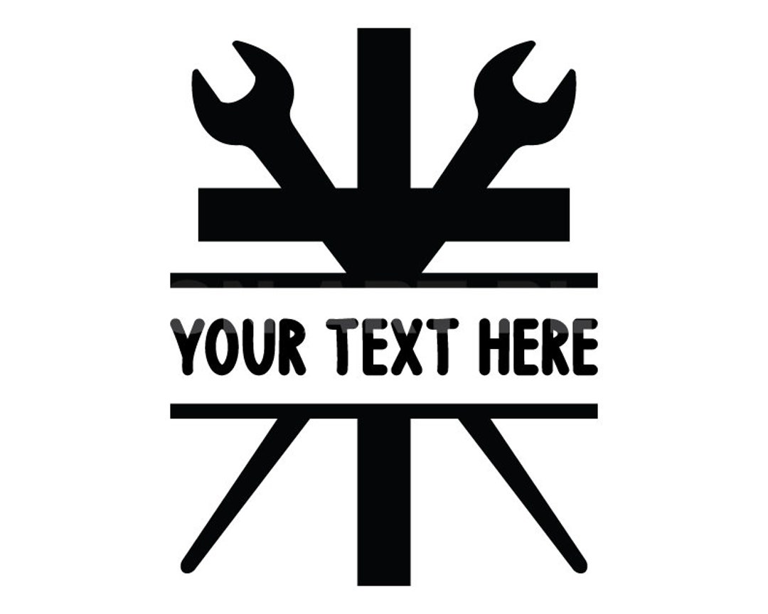 Crossed Spud Wrenches Svg Christian Cross Split Name Frame Svg Clipart Image, Cricut Svg Image