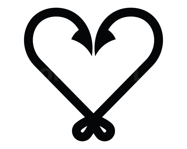 Fishing Hook Heart Svg Clipart Image Cricut Svg Image Dxf Etsy