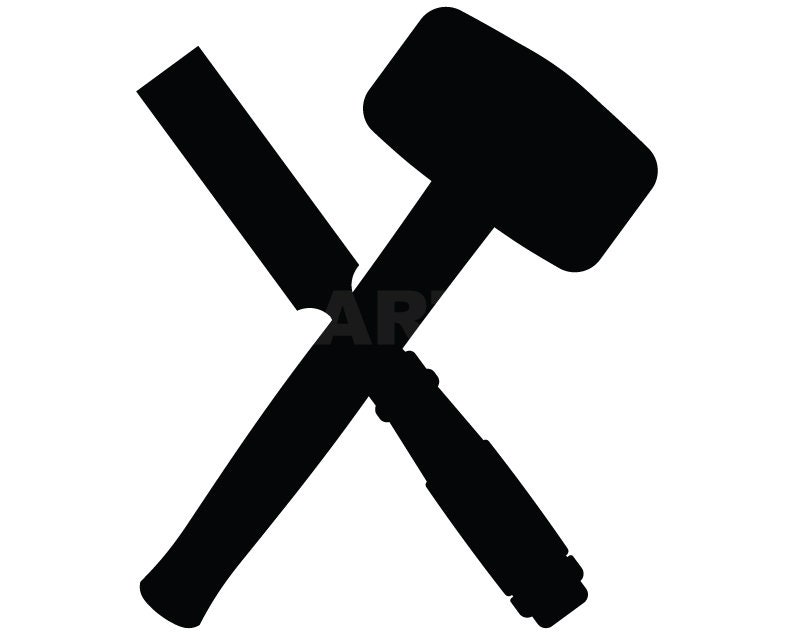 Crossed Mallet and Chisel Svg Clipart Image Cricut Svg Image Etsy