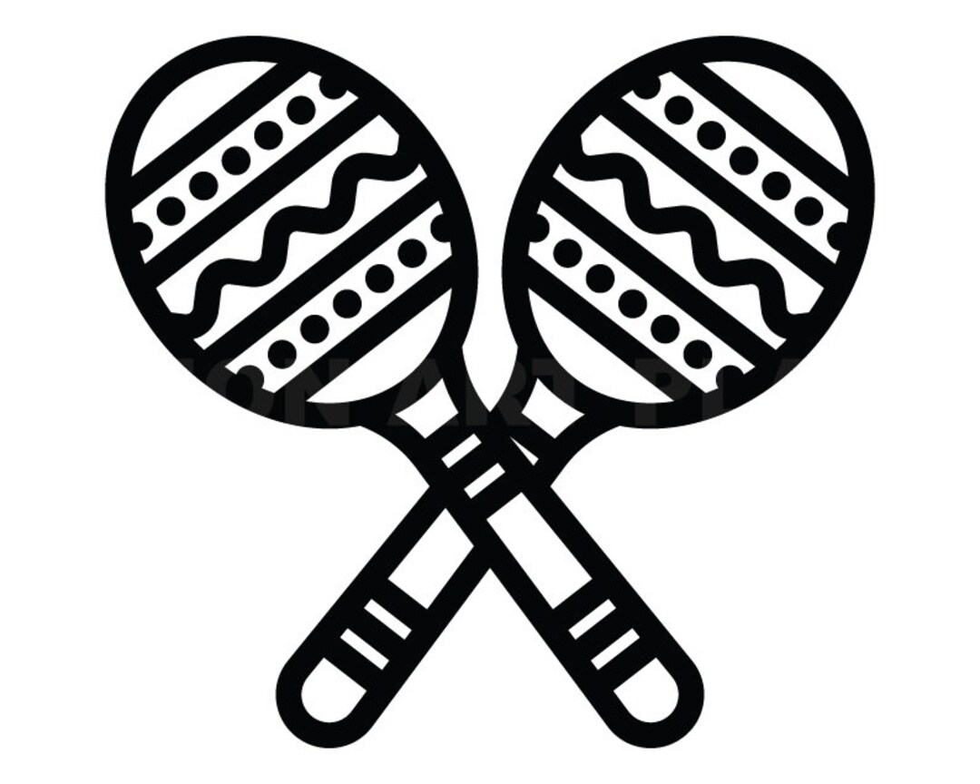 Crossed Maracas Outline Svg Clipart Image Cricut Svg Image - Etsy