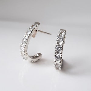 Eternity Small Hoop Earrings with Gemstones image 1